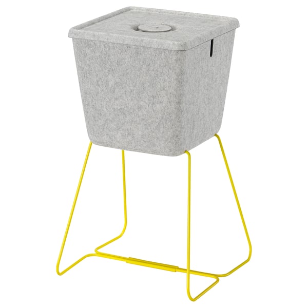 IKEA BRÄNNBOLL Basket gray/yellow 11 ¾x13x11 ¾ "