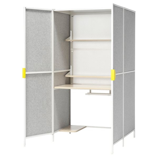 IKEA BRÄNNBOLL Gaming station light gray/white 39 3/8x28 3/8x70 7/8 "