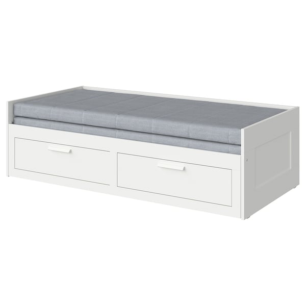 IKEA BRIMNES Daybed with 2 drawers/2 mattresses white/Ågotnes firm Twin