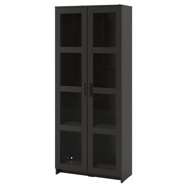 IKEA BRIMNES Glass-door cabinet black 31 1/2x74 3/4 "