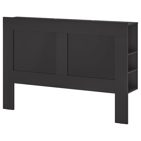 IKEA BRIMNES Headboard with storage compartment black Queen