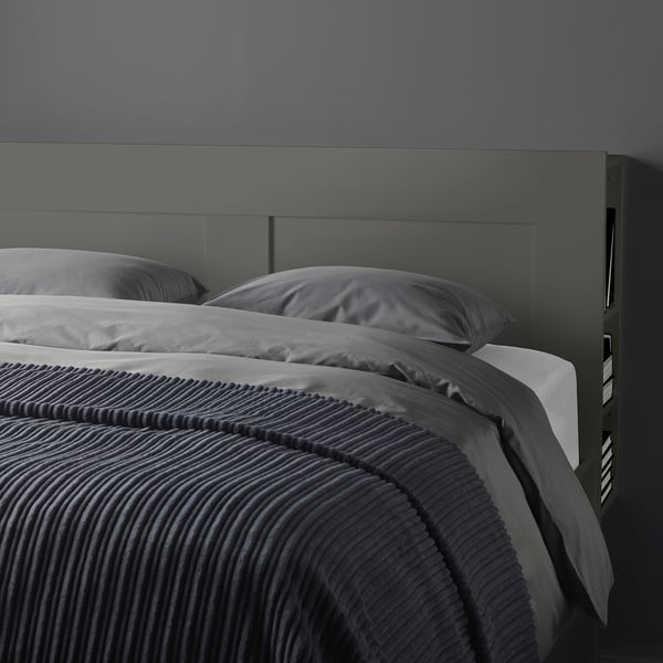 IKEA BRIMNES Headboard With Storage Compartment Gray King