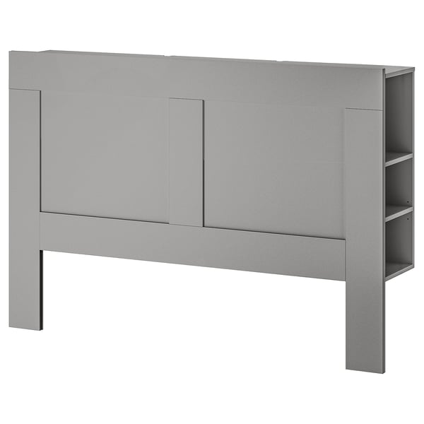IKEA BRIMNES Headboard with storage compartment gray Queen