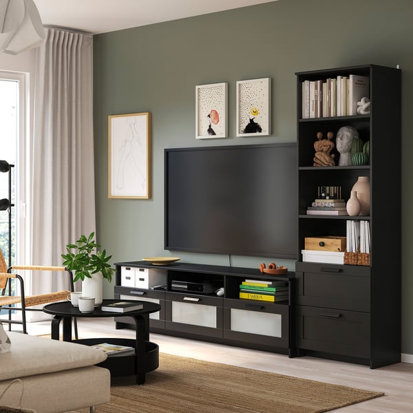 IKEA BRIMNES TV Storage Combination Black 94 1/2x16 1/8x74 3/4 "