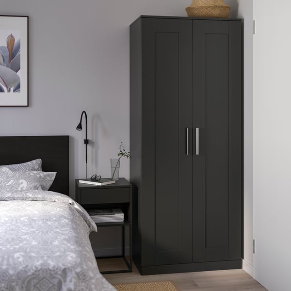 IKEA BRIMNES Wardrobe With 2 Doors Black 30 3/4x74 3/4 "