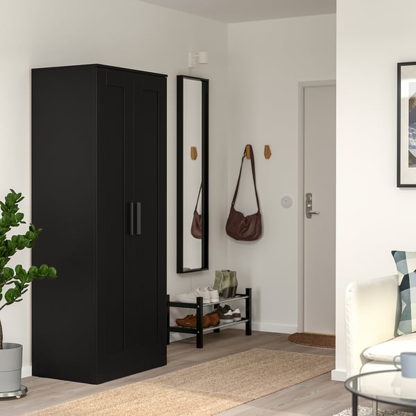 IKEA BRIMNES Wardrobe With 2 Doors Black 30 3/4x74 3/4 "