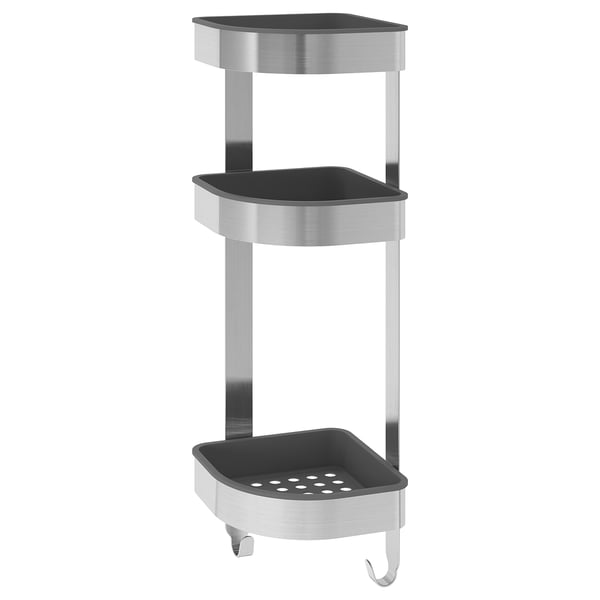 IKEA BROGRUND Corner wall shelf unit stainless steel 7 ½x22 ¾ "
