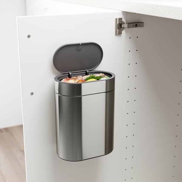 IKEA BROGRUND Touch Top Trash Can Stainless Steel 1 Gallon