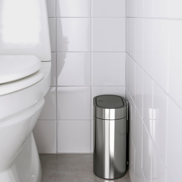 IKEA BROGRUND Touch Top Trash Can Stainless Steel 1 Gallon