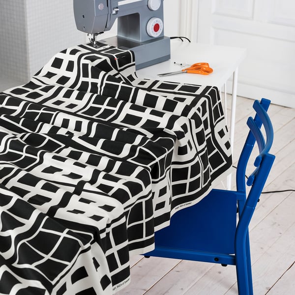 IKEA BROKAKLEJA Pre-cut Fabric Black/geometric 59x118 "