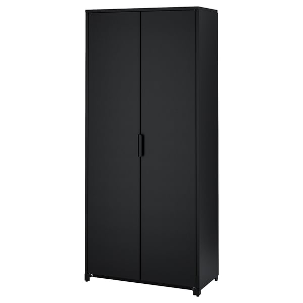 IKEA BROR Cabinet with doors black 33 1/2x15 3/4x75 1/4 "