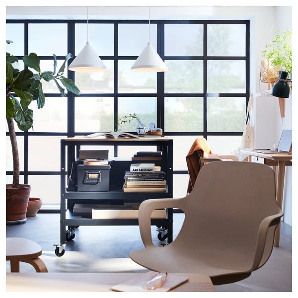 IKEA BROR Utility Cart Black/pine Plywood 33 1/2x21 5/8 "