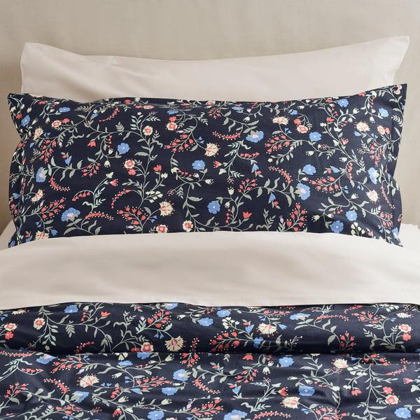 IKEA BRUDKRUSBÄR Comforter set black/floral pattern Full/Queen