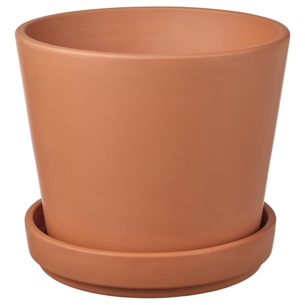 IKEA BRUNBÄR Plant pot with saucer outdoor terracotta 6 "