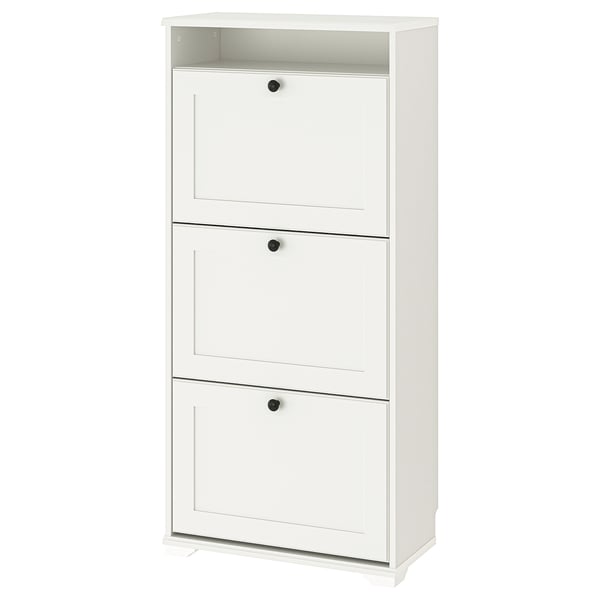 IKEA BRUSALI Shoe cabinet with 3 compartments white 24x11 3/4x51 1/8 "