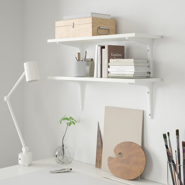 IKEA BURHULT / SIBBHULT Wall Shelf Combination White/white 23 1/4x7 7/8 "