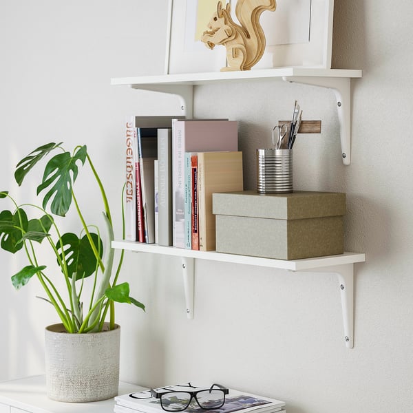 IKEA BURHULT / SIBBHULT Wall Shelf Combination White/white 23 1/4x7 7/8 "