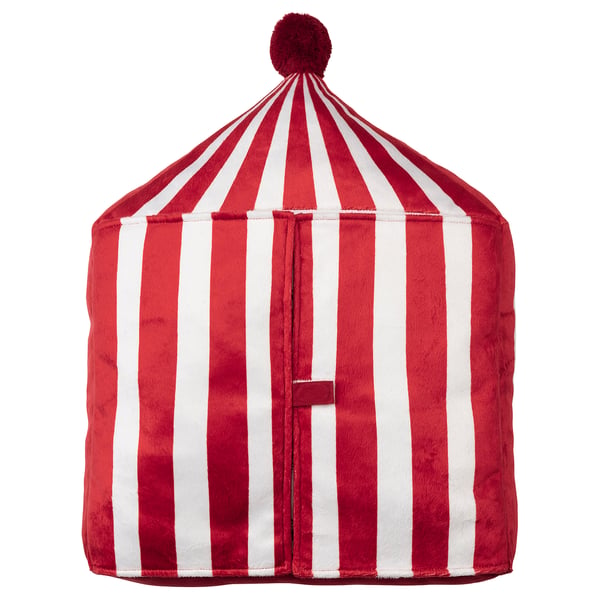 IKEA BUSENKEL Cushion Circus Tent Shape Red/white 19x15 "