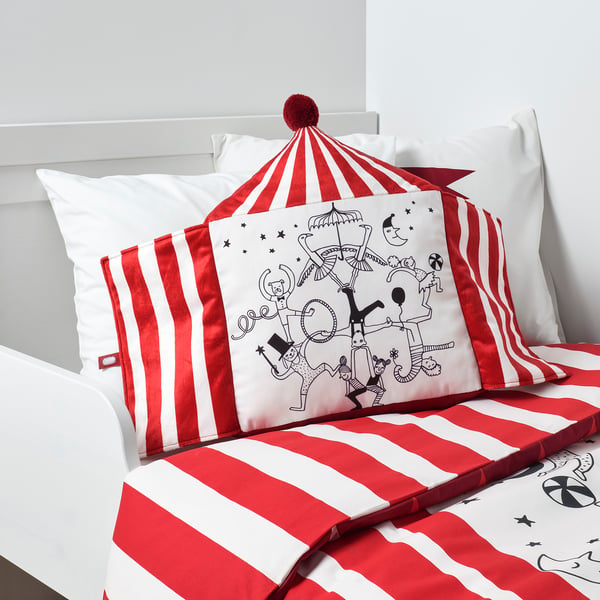 IKEA BUSENKEL Cushion Circus Tent Shape Red/white 19x15 "