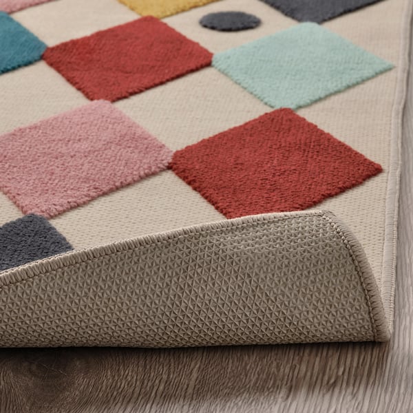 IKEA BUSENKEL Rug Harlequin Pattern/multicolor 4 ' 3 "x5 ' 3 "