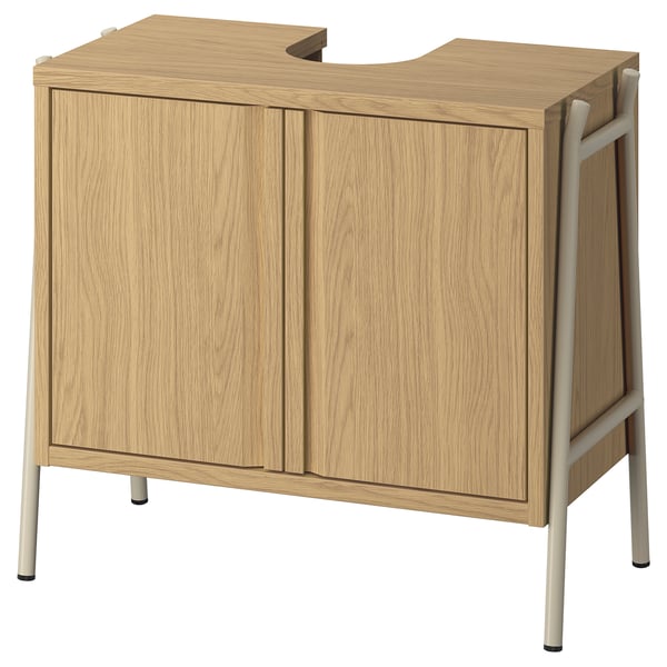 IKEA BYASJÖN Sink base cabinet with doors oak effect 26x14 3/8x23 1/4 "