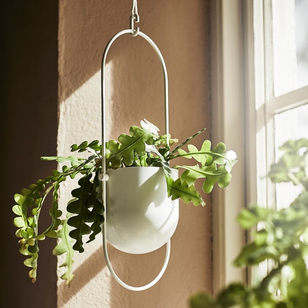 IKEA CHILISTRÅN Hanging Planter Indoor/outdoor White 4 ¾ "
