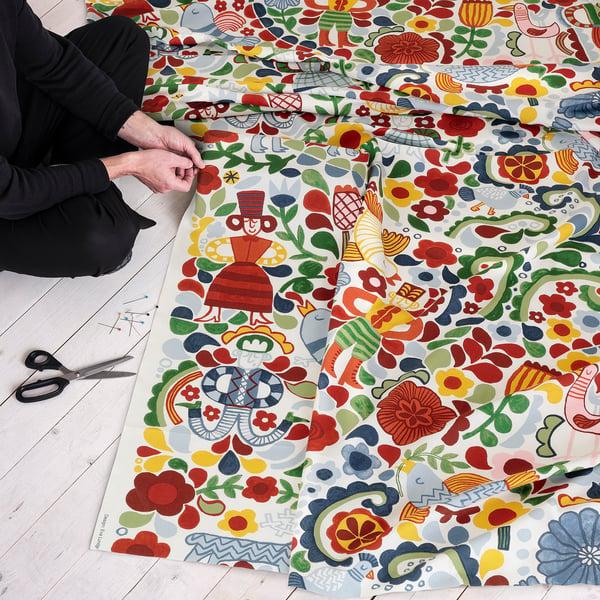 IKEA CINTIAKAKTUS Pre-cut Fabric White/multicolor 59x118 "