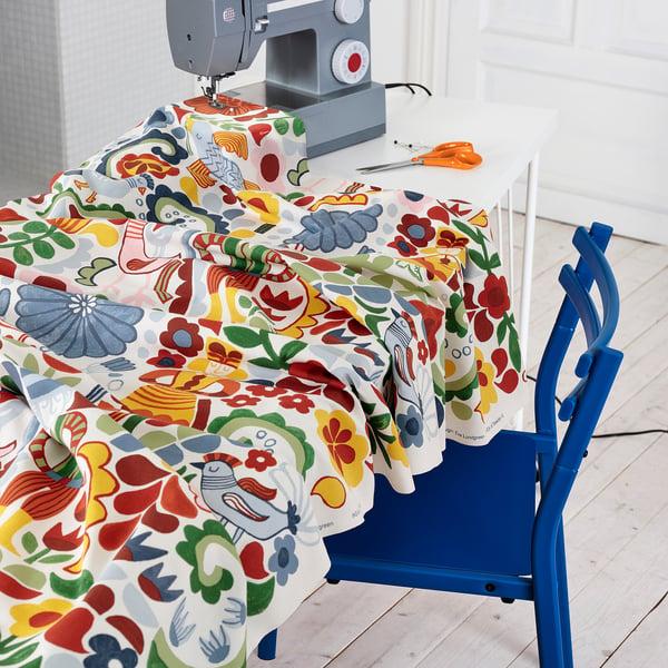 IKEA CINTIAKAKTUS Pre-cut Fabric White/multicolor 59x118 "