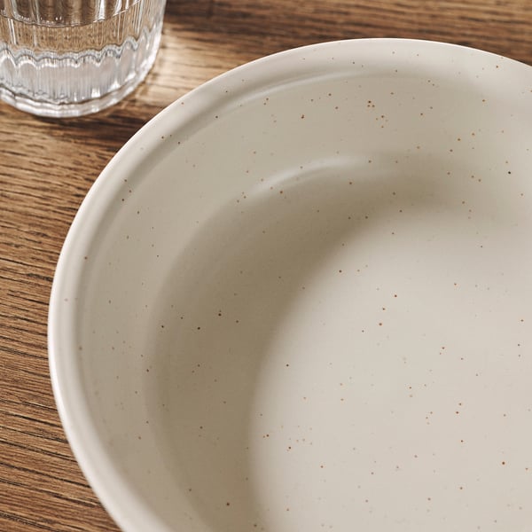 IKEA DAGGASTER Deep Plate/bowl Dotted/light Beige 7 ½ "