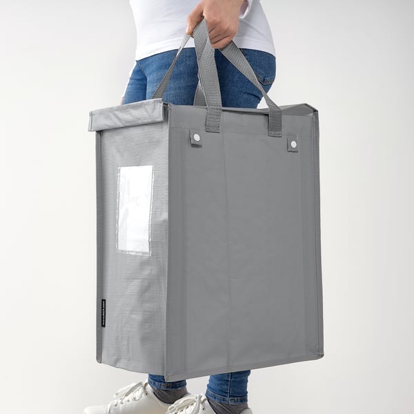IKEA DIMPA Recycling Bag White/dark Gray/light Gray 8 5/8x13 3/4x17 3/4 "/9 Gallon