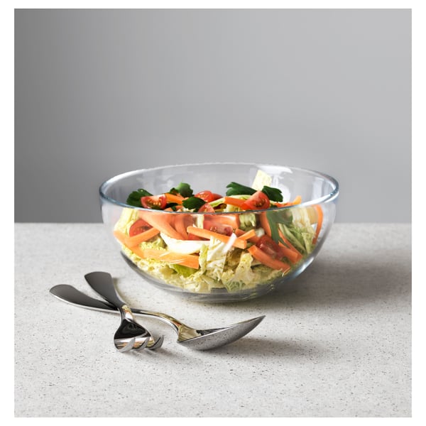 IKEA DRAGON 2-piece Salad Server Set Stainless Steel 8 ¾ "