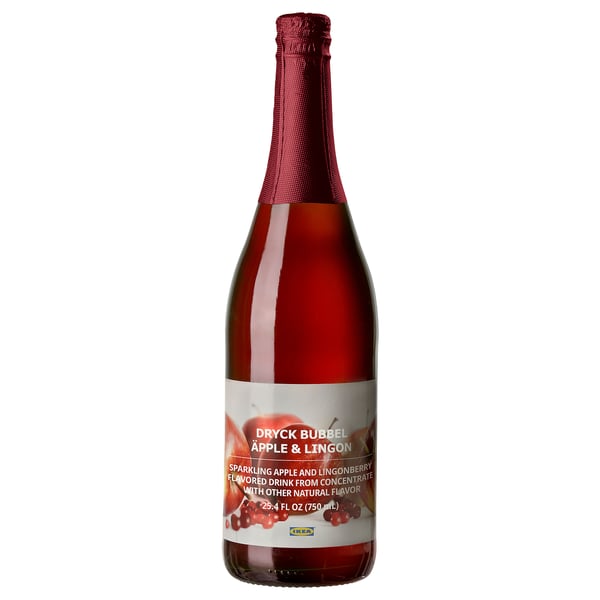IKEA DRYCK BUBBEL ÄPPLE & LINGON Sparkling drink apple/lingonberry 25 oz