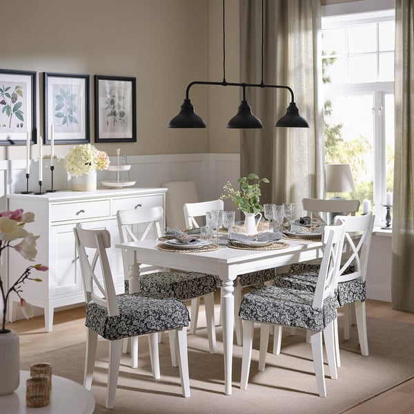 IKEA DVÄRGDUNÖRT Chair Pad Gray/white 17/14x17x1 5/8 "