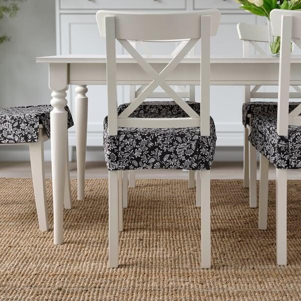 IKEA DVÄRGDUNÖRT Chair Pad Gray/white 17/14x17x1 5/8 "
