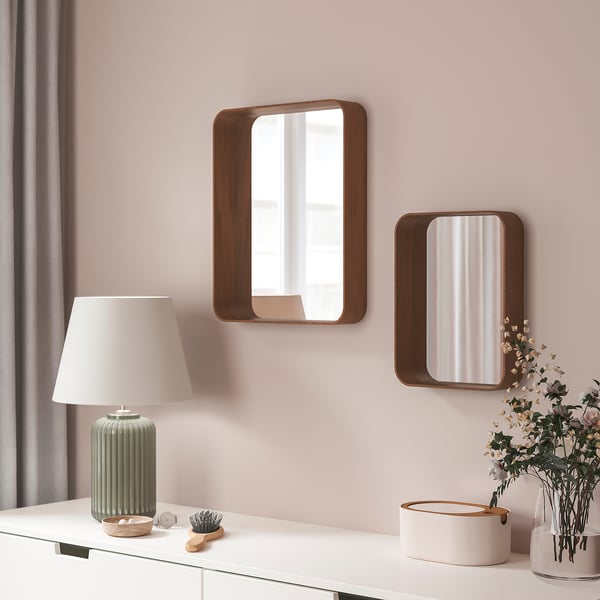 IKEA DVÄRGSYREN Mirror Walnut Veneer 15 ¾x19 ¾ "