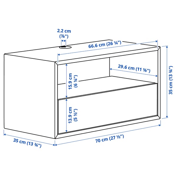 IKEA EKET Media Shelf Brown/walnut Effect 27 1/2x13 3/4x13 3/4 "