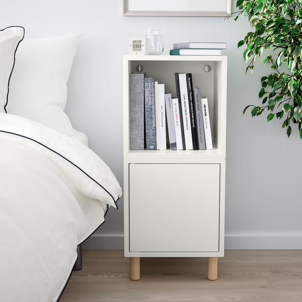 IKEA EKET Storage Combination With Legs White/wood 13 3/4x13 3/4x31 1/2 "