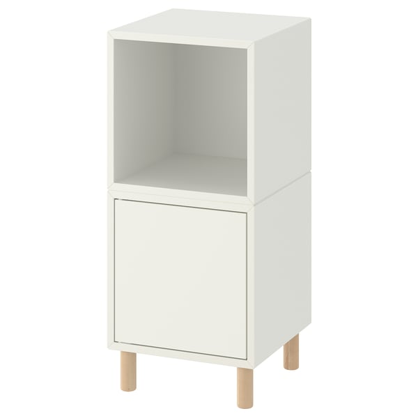IKEA EKET Storage combination with legs white/wood 13 3/4x13 3/4x31 1/2 "