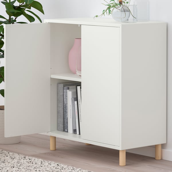 IKEA EKET Storage Combination With Legs White/wood 27 1/2x13 3/4x31 1/2 "