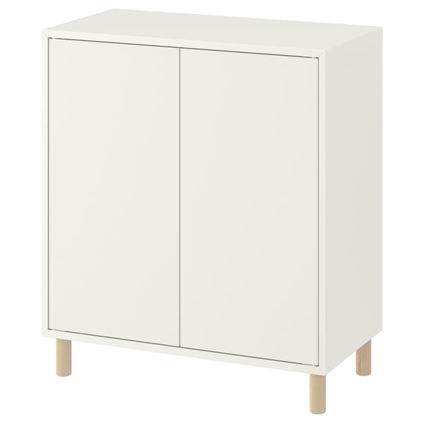 IKEA EKET Storage combination with legs white/wood 27 1/2x13 3/4x31 1/2 "