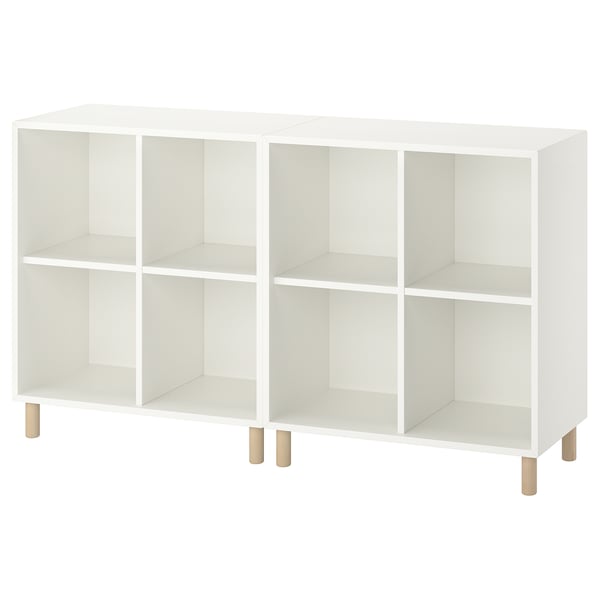 IKEA EKET Storage combination with legs white/wood 55 1/8x13 3/4x31 1/2 "