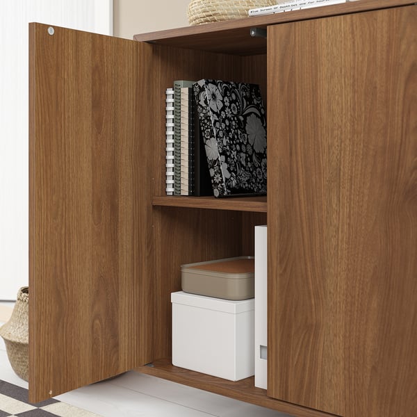 IKEA EKET Wall Cabinet/2 Door Walnut Effect 27 1/2x13 3/4x27 1/2 "