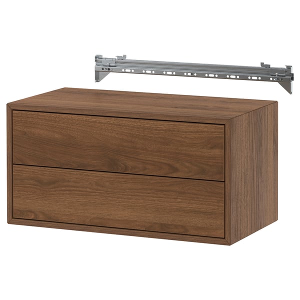IKEA EKET Wall-mounted storage combination with 2 drawers/walnut effect 27 1/2x13 3/4x13 3/4 "