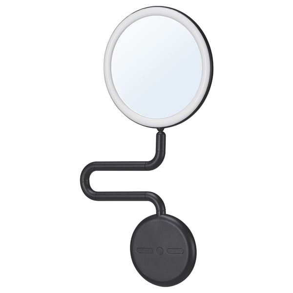 IKEA EKFÄNN Mirror with built-in light dimmable wall mounted/black