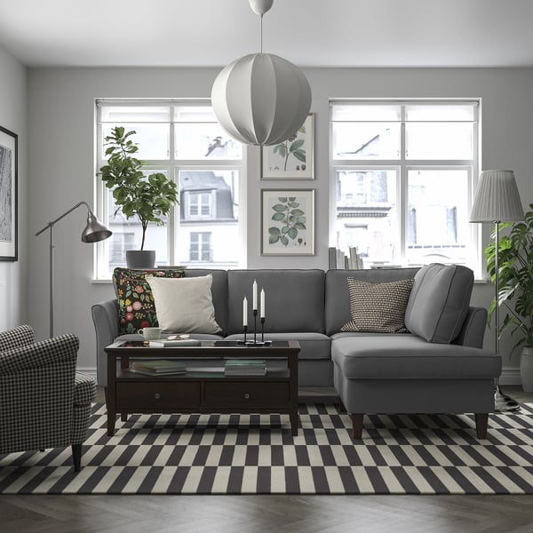 IKEA EKHOLMA Corner Sofa 4-seat With Open End Hakebo Dark Gray