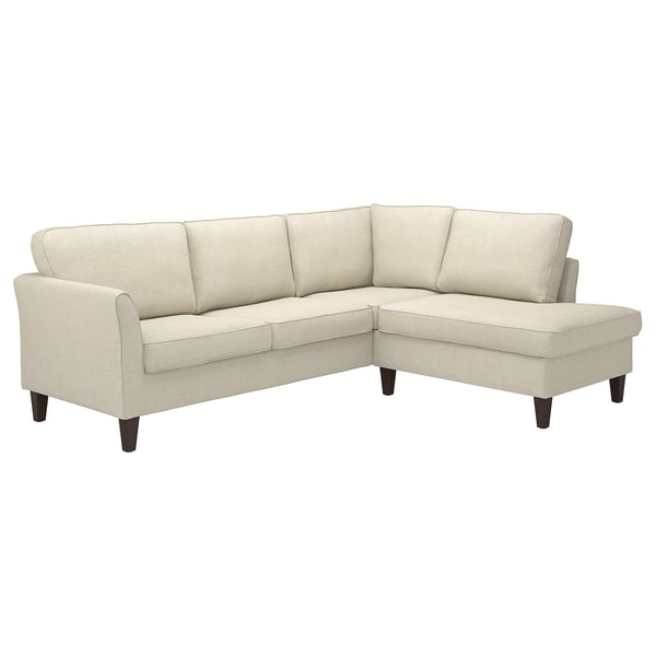 IKEA EKHOLMA Cvr F Crnr Sofa 4-seat W Open End Kilanda Light Beige
