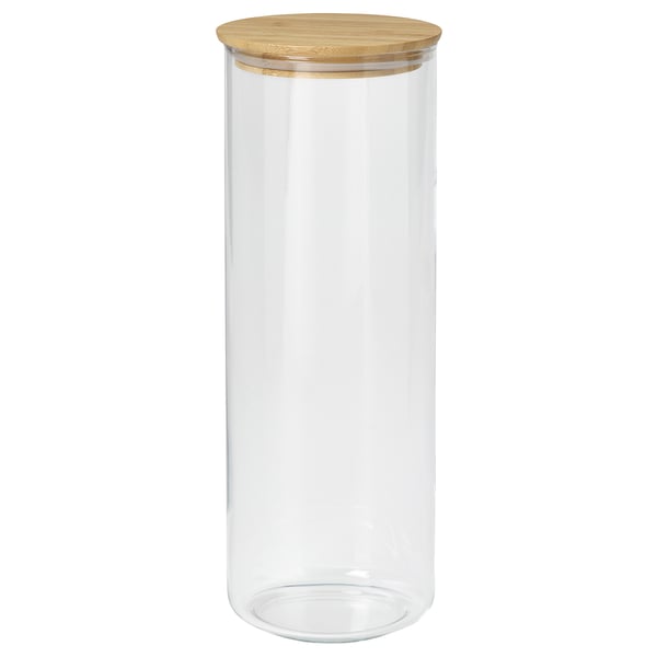 IKEA EKLATANT Jar with lid clear glass/bamboo 61 oz