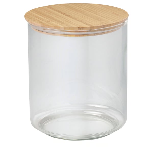 IKEA EKLATANT Jar with lid clear glass/bamboo 78 oz