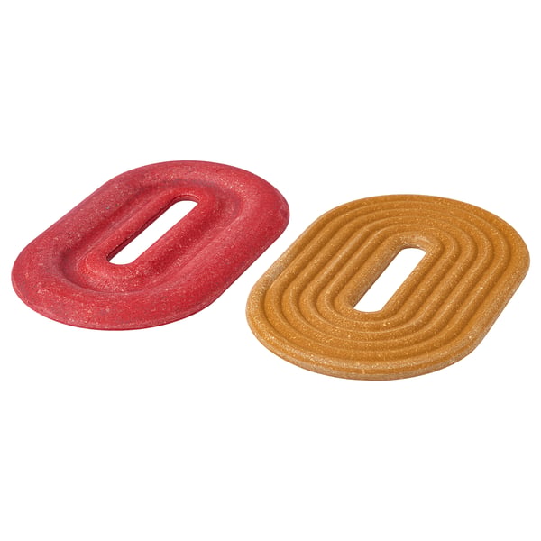 IKEA ELDSTJÄRT Trivet set of 2 oval/light brown red 10 1/4x6 1/4 "