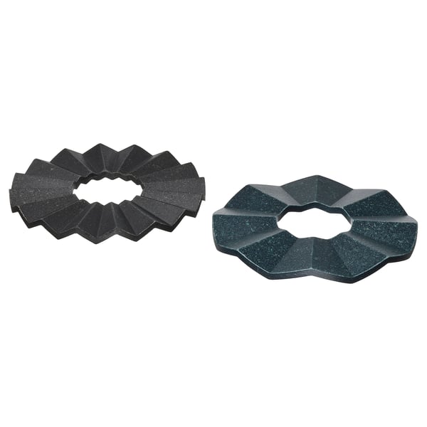 IKEA ELDSTJÄRT Trivet set of 2 round/black black-blue 7 1/2 "